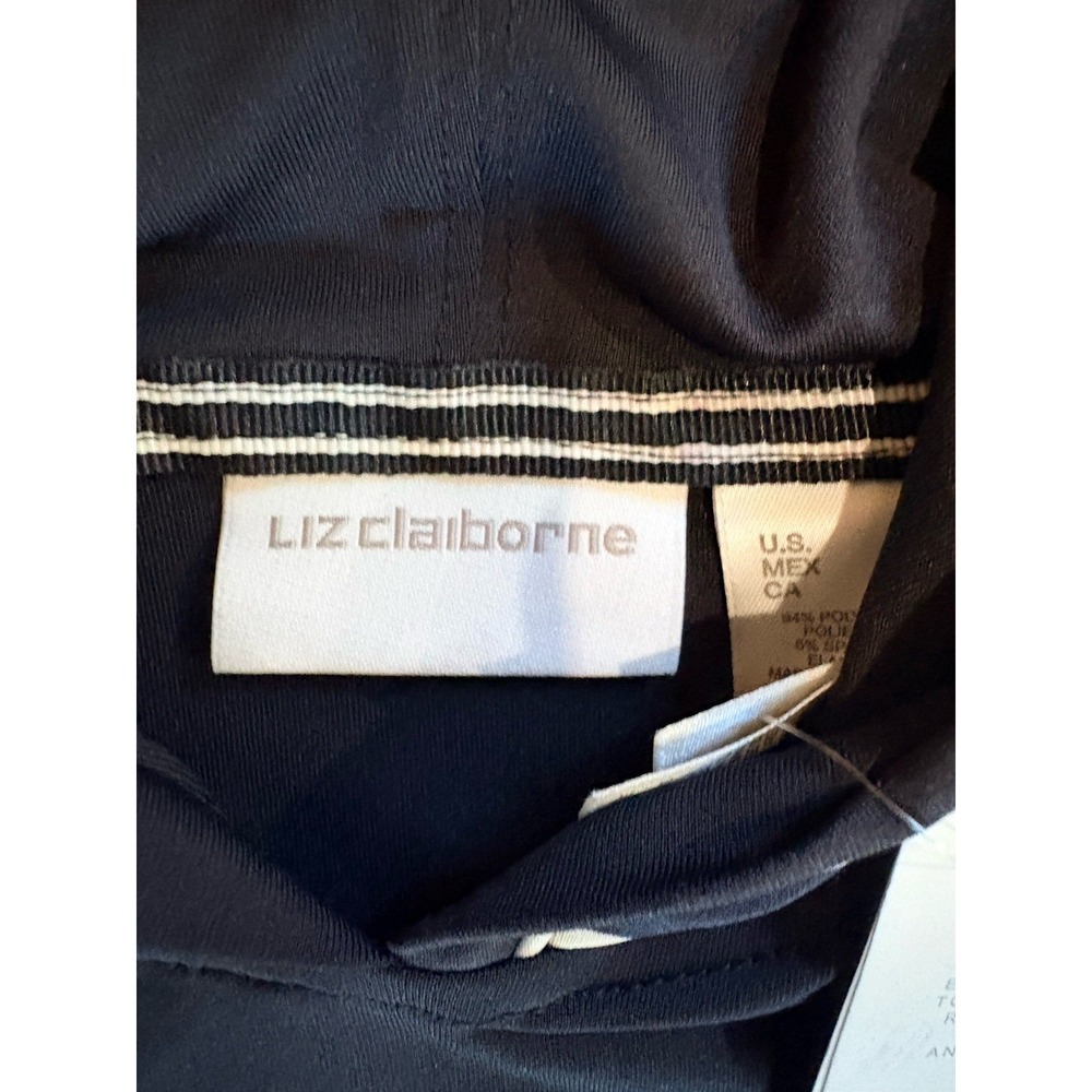 Liz Claiborne Safari Bound A-1 Black Striped Hooded Quarterzip Women's XL NWT - Picture 3 of 6